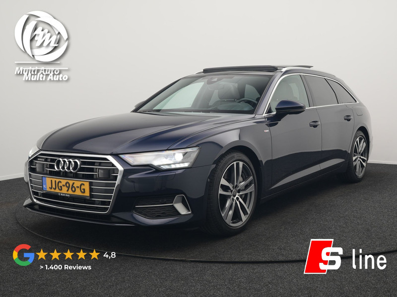 Audi A6 Avant 50 TFSI e quattro S Line Panodak Plug In Hybrid 300pk PHEV | Trekhaak | Head Up | Bang & Olufsen | Lederen Sportstoelen Verwarmd | Adaptive Cruise | Apple Carplay | Camera | Blis | Navigatie | Virtual | DAB |