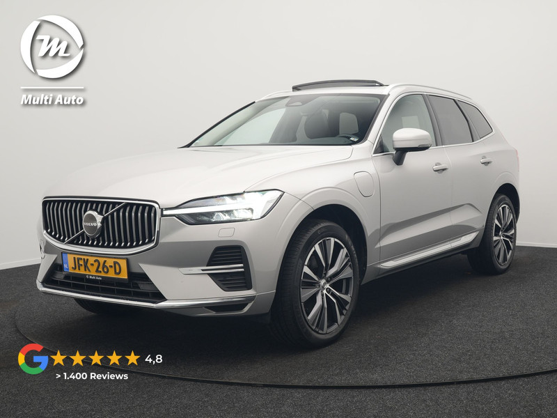 Volvo XC60 T8 AWD Inscription Long Range Plug In Hybrid 455pk Dealer O.H PHEV | Trekhaak Af Fabriek | Panodak | Adaptive Cruise | Lederen Sportstoelen Memory & Verwarmd | Stuur Verwarmd | Navigatie | Apple Carplay | DAB |