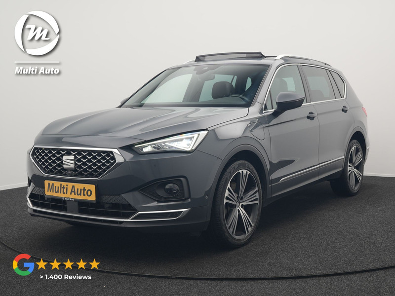 Seat Tarraco 1.4 TSI e-Hybrid Xcellence Plug In Hybrid 245pk Dealer O.H PHEV | Trekhaak Af Fabriek | Panodak | Adaptive Cruise | 360 Camera | Lederen Sportstoelen Memory & Verwarmd | Apple Carplay | Virtual | Stuur Verwarmd | Blis | Navigatie | DAB | 20"L.M |