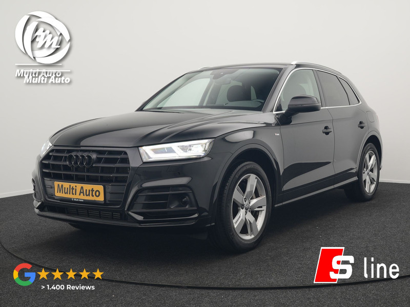 Audi Q5 50 TFSI e quattro S Line Plug In Hybrid 299pk Dealer O.H PHEV | Luchtvering | Trekhaak Af Fabriek | Adaptive Cruise | Camera | Virtual | Apple Carplay | Alcantara Sportstoelen Verwarmd | Keyless | Navigatie | DAB |