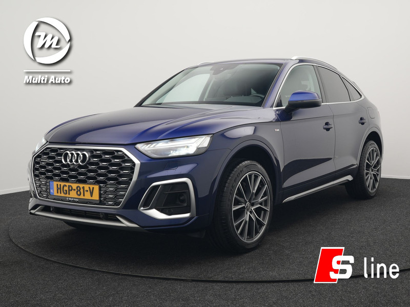 Audi Q5 Sportback 55 TFSI e Quattro S Line Plug in Hybrid 367pk PHEV | Trekhaak af Fabriek | Alcantara Sportstoelen Verwarmd | Adaptive Cruise | Apple Carplay | Virtual | Navigatie | Camera | DAB |
