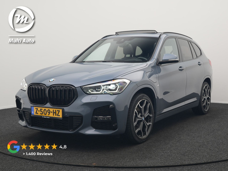 BMW X1 xDrive25e M Sport Plug In Hybrid  Storm Bay Metallic 221pk Dealer O.H. PHEV | Panodak | Head Up | Adaptive Cruise | Camera | Stoelen & Stuur Verwarmd | Sfeerverlichting | Keyless | Navigatie | 19"L.M | DAB |