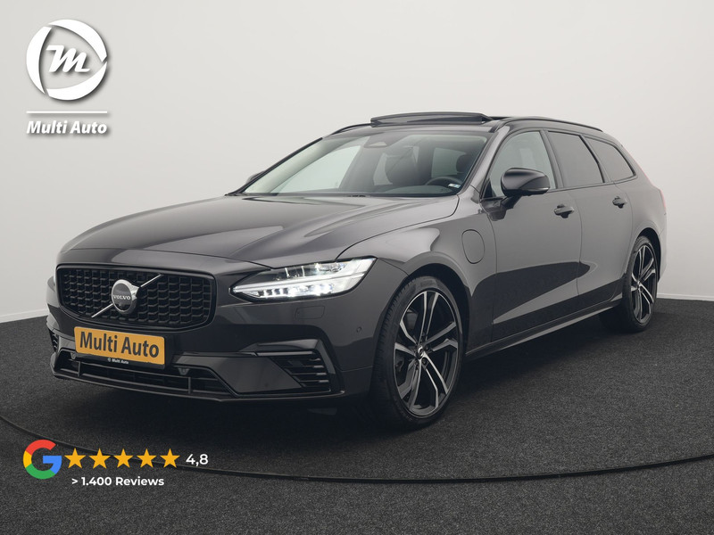 Volvo V90 T8 AWD Ultimate Dark Plug In Hybrid 455pk Dealer O.H. PHEV | Panodak | Adaptive Cruise | Head Up | 360 Camera | Lederen Sportstoelen Ventilatie & Memory | Harman & Kardon | Google Assistent | Apple Carplay | Stoelen & Stuur Verwarmd | Blis |