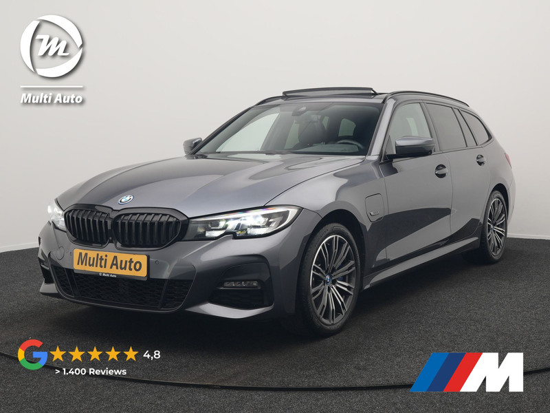 BMW 3-serie Touring 330e M Sport Plug In Hybrid 293pk Dealer O.H PHEV | Trekhaak Af Fabriek | Panodak | 360 Camera | Alcantara Sportstoelen Memory & Verwarmd | Apple Carplay | Sfeerverlichting | Virtual | Blis | Navigatie | DAB |