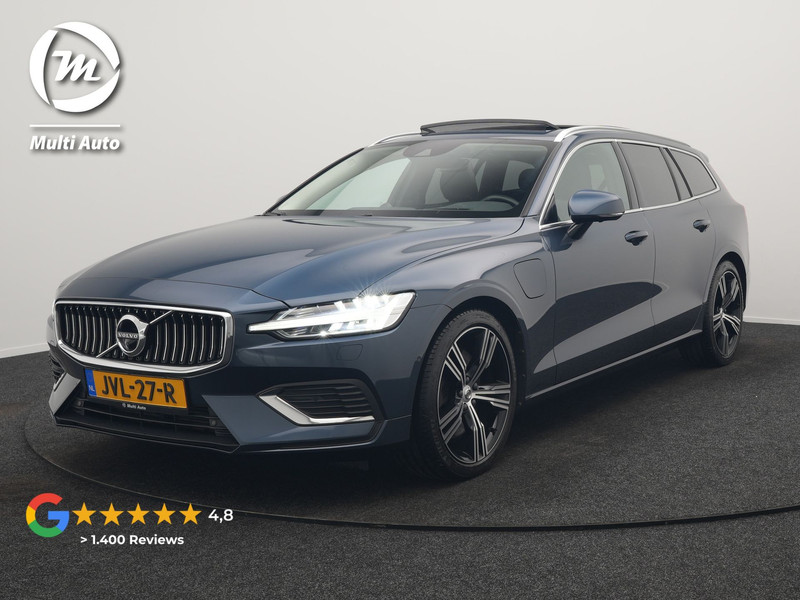 Volvo V60 T6 Recharge AWD Inscription Plug In Hybrid 340pk Dealer O.H. PHEV | Trekhaak Af Fabriek | Panodak | Lederen Sportstoelen Massage & Memory & Ventilatie | Adaptive Cruise | Head Up | 360 Camera | Stoelen & Stuur Verwarmd | Bowers & Wilkins |
