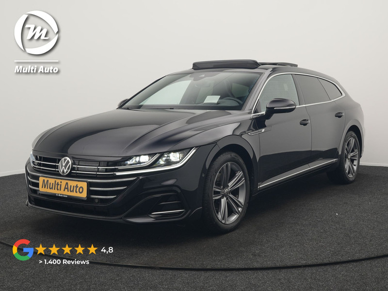 Volkswagen Arteon Shooting Brake 1.4 TSI eHybrid R-Line Business+ Plug In Hybrid 218pk Dealer O.H PHEV | Panodak | Trekhaak af Fabriek | Adaptive Cruise |  Lederen Sportstoelen Massage & Memory | 360 Camera | Head Up | Stuurverwarming | Virtual | BLIS |