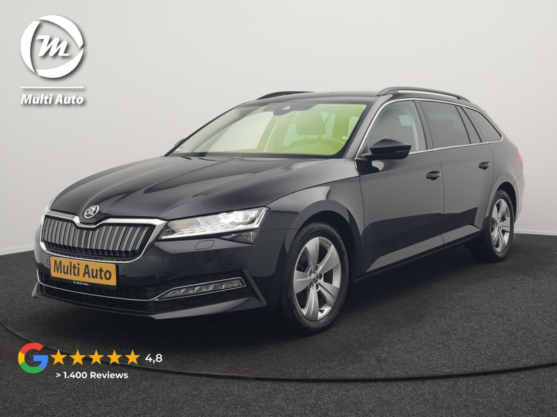 Škoda Superb Combi 1.4 TSI iV Business Edition Plus Plug In Hybrid 218pk Dealer O.H. PHEV | Trekhaak Af Fabriek | Adaptive Cruise | Camera | Canton Audio | Crystal LED | Alcantara Sportstoelen Memory & Verwarmd | Apple Carplay | Stuur Verwarmd | Keyless | Virtual | Blis |