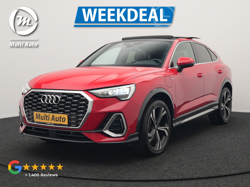 Audi Q3 Sportback 45 TFSI e S Line Plug In Hybrid 245pk Dealer O.H PHEV | Panodak | Adaptive Cruise | Lederen Sportstoelen Memory & Verwarmd | Sfeerverlichting | Camera | Virtual | Blis | Navigatie | DAB |