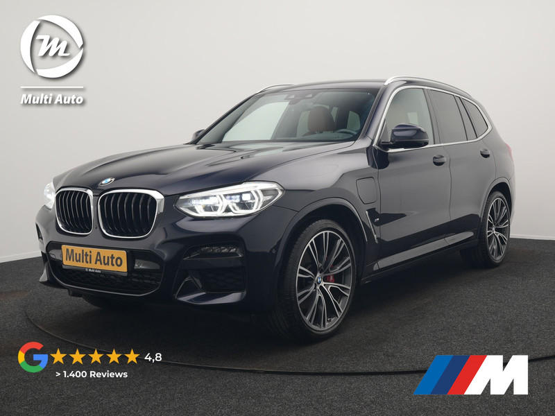 BMW X3 xDrive30e M Sport Plug In Hybrid 293pk Dealer O.H. PHEV | Trekhaak Af Fabriek | Head Up | 360 Camera | Adaptief Onderstel | Lederen Sportstoelen & Stuur Verwarmd | Sfeerverlichting | Keyless | Blis | Navigatie | DAB | Virtual |