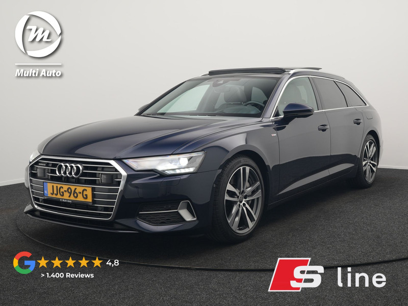 Audi A6 Avant 50 TFSI e quattro S Line Panodak Plug In Hybrid 300pk PHEV | Trekhaak | Head Up | Bang & Olufsen | Lederen Sportstoelen Verwarmd | Adaptive Cruise | Apple Carplay | Camera | Blis | Navigatie | Virtual | DAB |