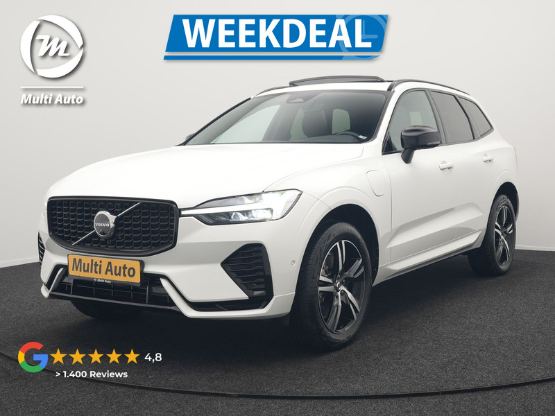Volvo XC60 Recharge T6 AWD R-Design LONG RANGE Plug In Hybrid 341pk Dealer O.H. PHEV | Panodak | 360 Camera | Google Assistent | Lederen Sportstoelen Memory & Verwarmd | Apple Carplay | Keyless | Virtual | Navigatie | DAB |