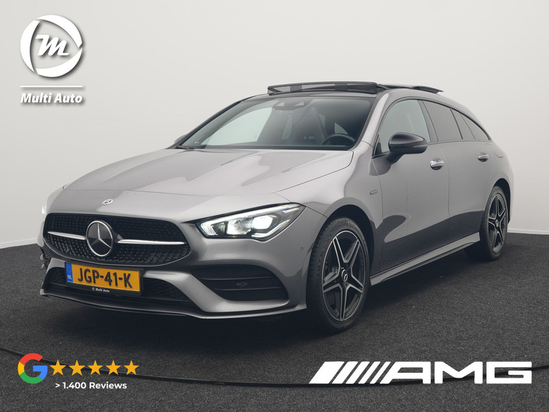 Mercedes-Benz CLA-klasse Shooting Brake 250 e AMG Plug In Hybrid 218pk Dealer O.H PHEV | Trekhaak Af Fabriek | Panodak | Burmester Sound | Adaptive Cruise | Alcantara Sportstoelen Verwarmd | Sfeerverlichting | WideScreen | Navigatie |