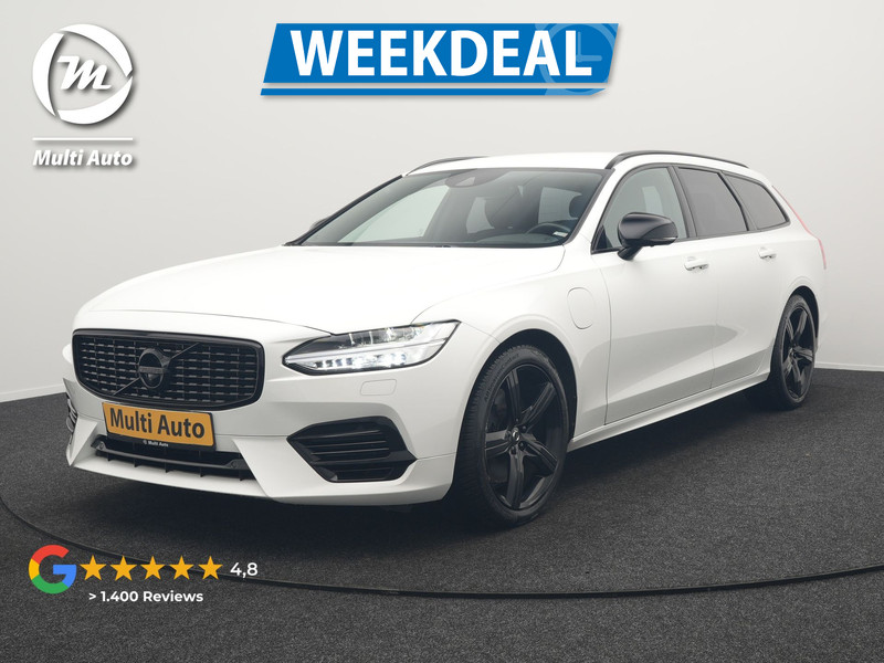 Volvo V90 T8 AWD R-Design PHEV 394pk Dealer O.H. | Adaptive Cruise | 360 Camera | Black Optic | Alcantara Sportstoelen Memory & Verwarmd | Apple Carplay | Keyless | Blis | Virtual | Navigatie | 19"L.M | Plug In Hybrid