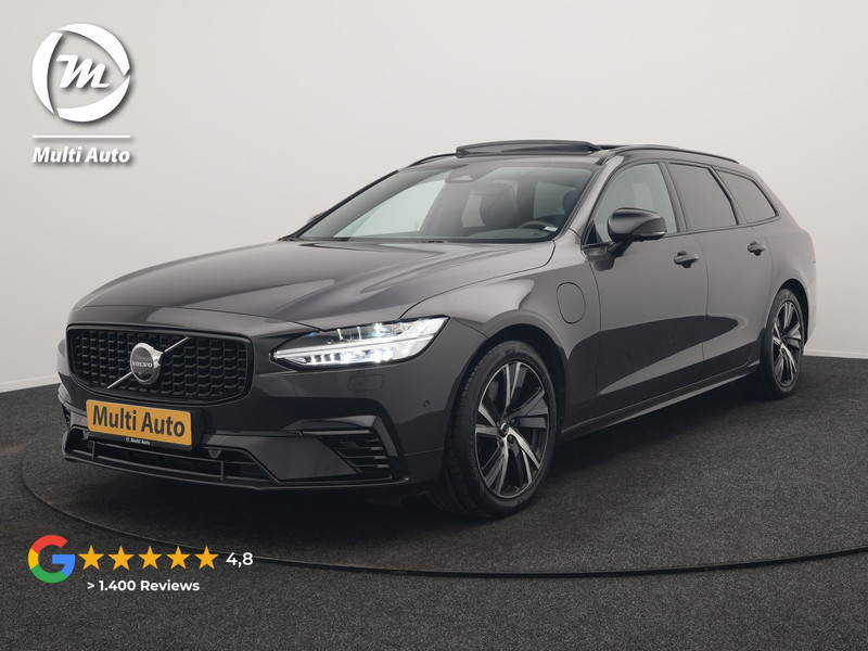 Volvo V90 T6 AWD Ultimate Dark PHEV 350pk Dealer O.H. | Panodak | Head Up | 360 Camera | Adaptive Cruise | Harman / Kardon | Lederen Sportstoelen Memory & Ventilatie | Keyless | Stoelen & Stuur Verwarmd | Apple Carplay | Virtual | DAB | Plug In Hybrid
