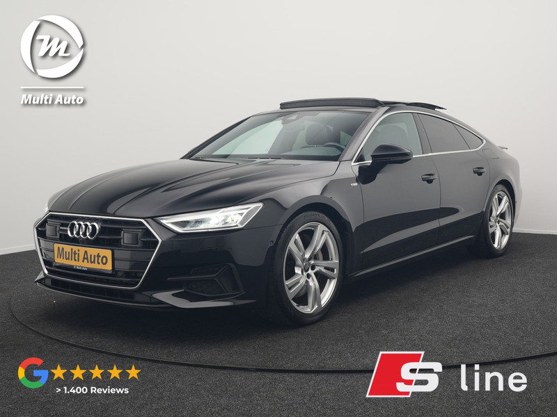 Audi A7 Sportback 50 TFSI e Quattro S Line PHEV 299pk Dealer O.H | Panodak | Adaptive Cruise | 360 Camera | Alcantara Sportstoelen Memory & Verwarmd | Apple Carplay | Blis | Navigatie | Virtual | DAB | 20"L.M | Plug In Hybrid