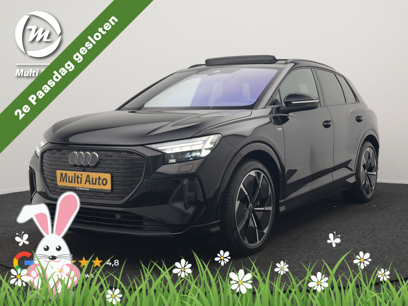 Audi Q4 E-Tron 45 quattro 2x S Line 77 kWh 265pk Dealer O.H. | Panodak | Adaptive Cruise | Head Up | Camera | Sonos Sound | Alcantara Sportstoelen Verwarmd | Matrix LED | Sfeerverlichting | Keyless | Stuur Verwarmd | Apple Carplay | Blis | 21"L.M |