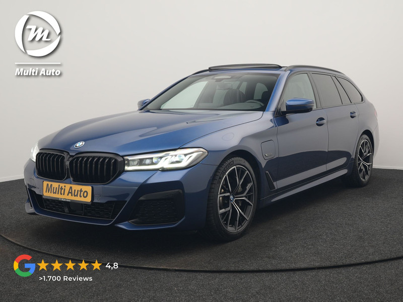 BMW 5-serie Touring 530e M Sport PHEV 293pk Dealer O.H. | Panodak | Adaptive Cruise | 360 Camera | Harman / Kardon | Lederen Comfortzetels Memory & Verwarmd | Adaptive LED | Apple Carplay | Blis | Sfeerverlichting | Navigatie | DAB | Plug In Hybrid |