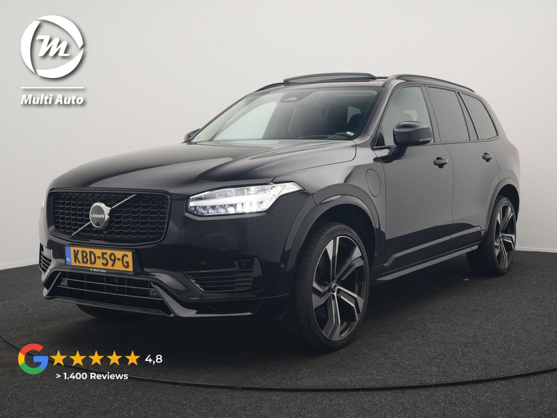 Volvo XC90 T8 Recharge AWD Ultimate Dark PHEV LONG RANGE 455pk 7 Persoons | Trekhaak af Fabriek | Panodak | Adaptive Cruise | 360 Camera | 22"L.M | Head Up | Google Maps | Pilot Assist | Harmand Kardon | Stuurverwarming | Plug In Hybrid