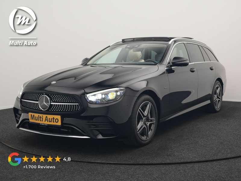 Mercedes-Benz E-klasse Estate 300 e AMG Line PHEV 320pk Dealer O.H. | Panodak | Adaptive Cruise | 360 Camera | Multi Beam LED | Lederen Sportstoelen Verwarmd | Sfeerverlichting | Apple Carplay | Navigatie | DAB | Plug In Hybrid |