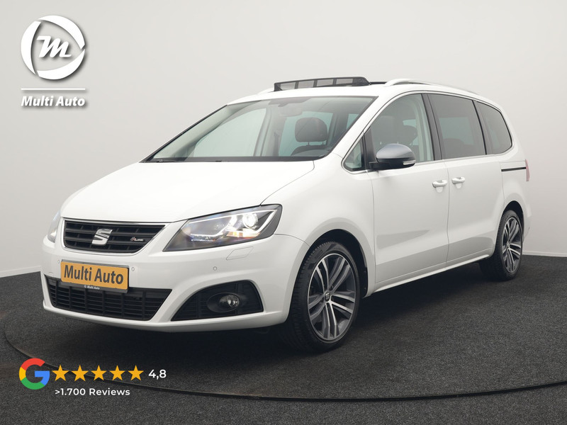 Seat Alhambra 1.4 TSI FR  150pk DSG 7 Persoons | Trekhaak Af Fabriek | Panodak | Camera | Keyless | Alcantara Sportstoelen Verwarmd | EL. Schuifdeuren | Bi Xenon | Apple Carplay | Navigatie | DAB | Cruise Control |