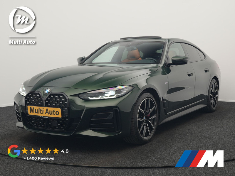 BMW 4-serie Gran Coupé 430i M Sport 245pk Dealer O.H Sanremo Green | Panodak | Lederen Competition Stoelen Memory & Verwarmd | Adaptive Onderstel | 360 Camera | Harman & Kardon | 19" L.M | Carbon | Apple Carplay | Navigatie | Blis | Virtual | DAB |