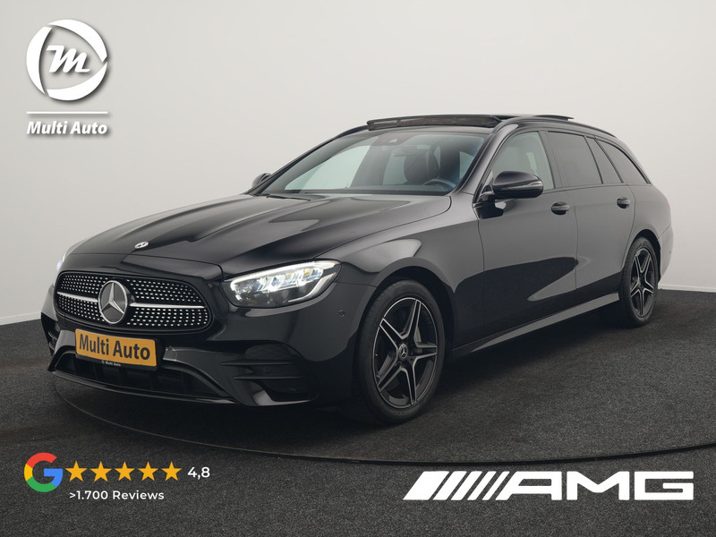 Mercedes-Benz E-klasse Estate 300 e AMG Line PHEV 320pk Dealer O.H. | Panodak | Camera | Alcantara Sportstoelen Verwarmd | Sfeerverlichting | Blis | Apple Carplay | Night Pakket | Virtual | Navigatie | DAB | Plug In Hybrid |