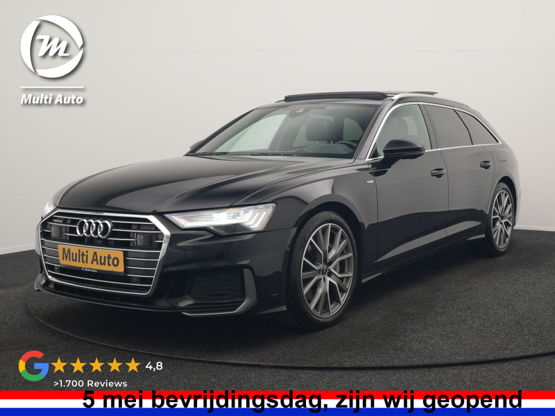 Audi A6 Avant 50 TFSI e Quattro 2x S Line PHEV 300pk Dealer O.H. | Trekhaak Af Fabriek | Panodak | Head Up | Adaptive Cruise | Matrix LED | Bang & Olufsen | Lederen Comfortzetels Memory & Ventilatie | Camera | Keyless | Blis | 20"L.M | Plug In Hybrid |