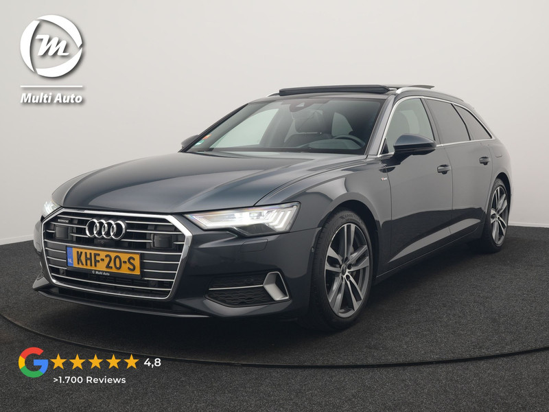Audi A6 Avant 50 TFSI e quattro S Line PHEV 300pk | Trekhaak Af Fabriek | Panodak | 360 Camera | Head Up | Matrix LED | Adaptive Cruise | S-Line | Alcantara Sportstoelen Memory & Verwarmd | Keyless | Blis | Navigatie | Virtual | DAB | 19"L.M | Plug In Hybrid |