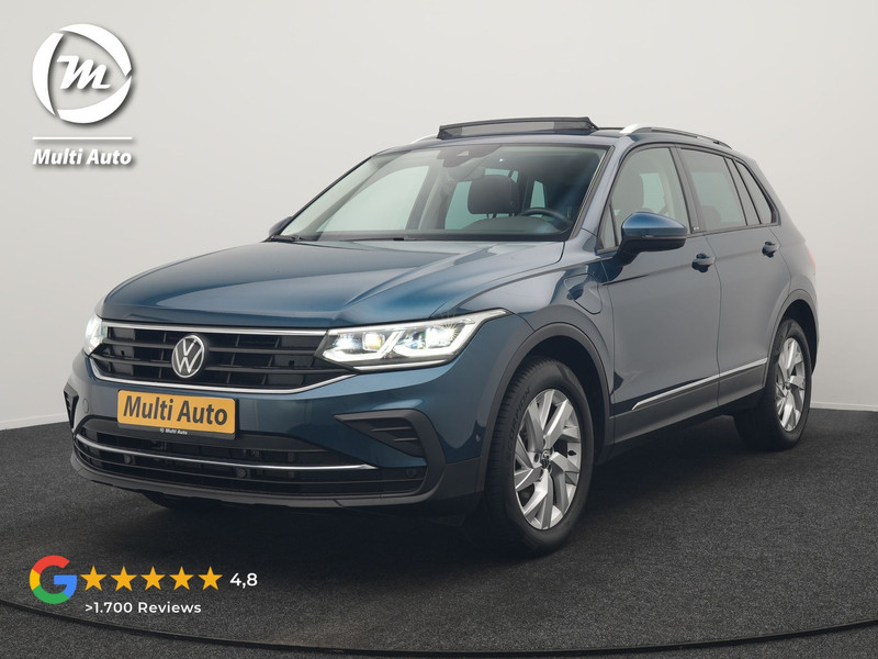 Volkswagen Tiguan 1.4 TSI eHybrid Active PHEV 245pk Dealer O.H. | Trekhaak Af Fabriek | Panodak | Adaptive Cruise | Camera | Voorstoelen Verwarmd | IQ Light | Sfeerverlichting | Stuur Verwarmd | Keyless | Blis | Apple Carplay | Plug In Hybrid |
