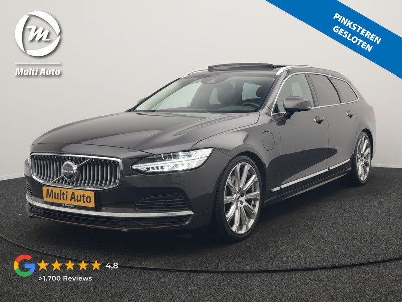 Volvo V90 T6 AWD Inscription PHEV 340pk Dealer O.H. | Trekhaak Af Fabriek | Panodak | Head Up | Adaptive Cruise | 360 Camera | Harman / Kardon | Lederen Sportstoelen Memory & Verwarmd | Keyless | Stuur Verwarmd | Blis | Apple Carplay | DAB | Plug In Hybrid |