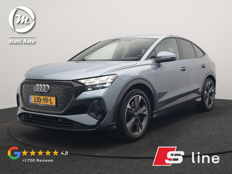 Audi Q4 E-Tron 40 S Line 77 kWh 204pk | Adaptive Cruise | Valcona Lederen Sportstoelen Verwarmd | 20"L.M | Apple Carplay | Keyless | Blis | Camera | Virtual | Navigatie | DAB |