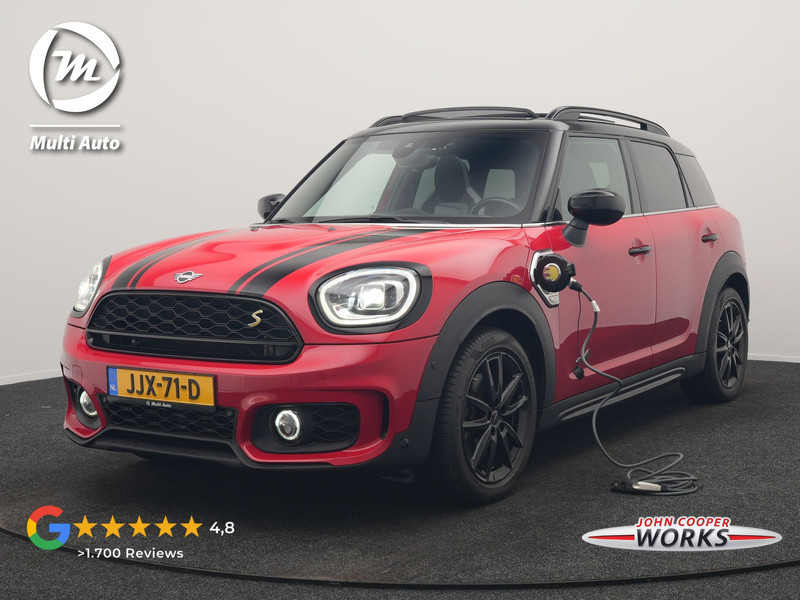 MINI Countryman Cooper S E ALL4 FACELIFT JCW PHEV 220pk Dealer O.H | Panodak | JCW Alcantara Sportstoelen Verwarmd | Head Up | Camera | Apple Carplay | Sfeerverlichting | Keyless | Virtual | Navigatie | DAB | Plug In Hybrid