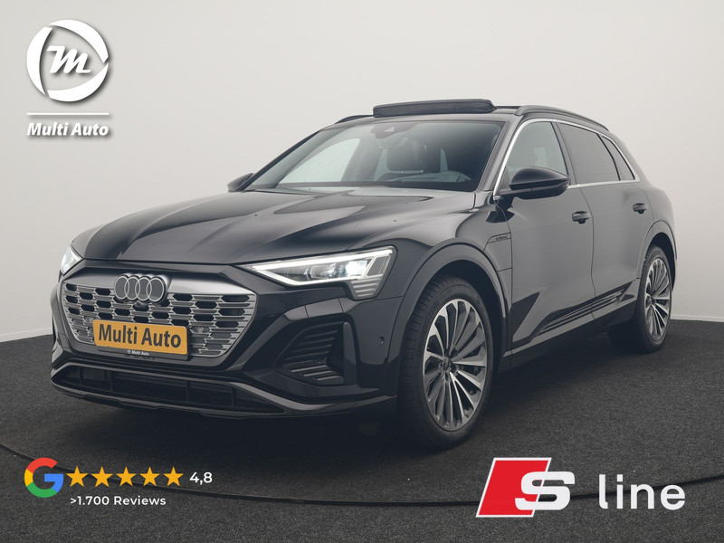 Audi Q8 e-tron 55 Quattro S Edition 114 kWh 408pk Dealer O.H. | Panodak | Luchtvering | Adaptive Cruise | Head Up | Bang & Olufsen | 360 Camera | Lederen Sportstoelen Verwarmd | Matrix LED | Keyless | Apple Carplay | Navigatie | DAB |