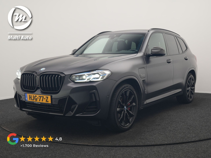 BMW X3 xDrive30e M Sport PHEV 293pk FROZEN DEEP GREY METALLIC | Head Up | Laser LED | Camera | Lederen Sportstoelen Verwarmd | Hifi Audio | Sfeerverlichting | Keyless | Blis | Apple Carplay | Navigatie | DAB | Cruise Control | 20"L.M | Plug In Hybrid |