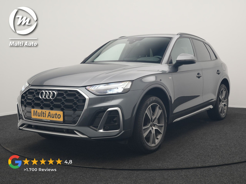 Audi Q5 50 TFSI e S Line PHEV 300pk Dealer O.H | Trekhaak Af Fabriek | Head Up | Camera | Alcantara Sportstoelen Verwarmd | Apple Carplay | Keyless | Navigatie | Cruise Control | Virtual | DAB | 20" L.M | Plug In Hybrid |