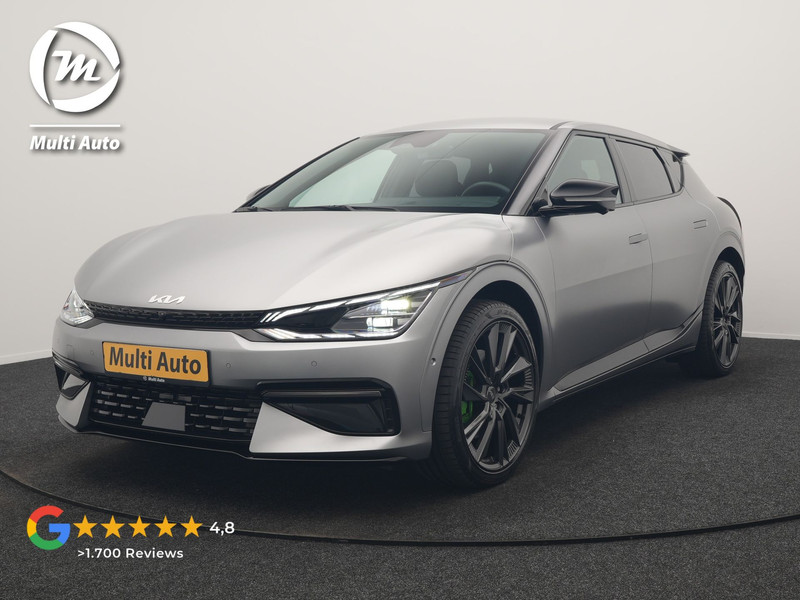 Kia EV6 GT-Line AWD 77.4 kWh 325pk Dealer O.H. | Adaptive Cruise | Head Up | 360 Camera | Alcantara Sportstoelen Ventilatie & Memory | Meridian Audio | Keyless | Blis | Apple Carplay | Stoelen & Stuur Verwarmd | Navigatie | DAB | 21"L.M |