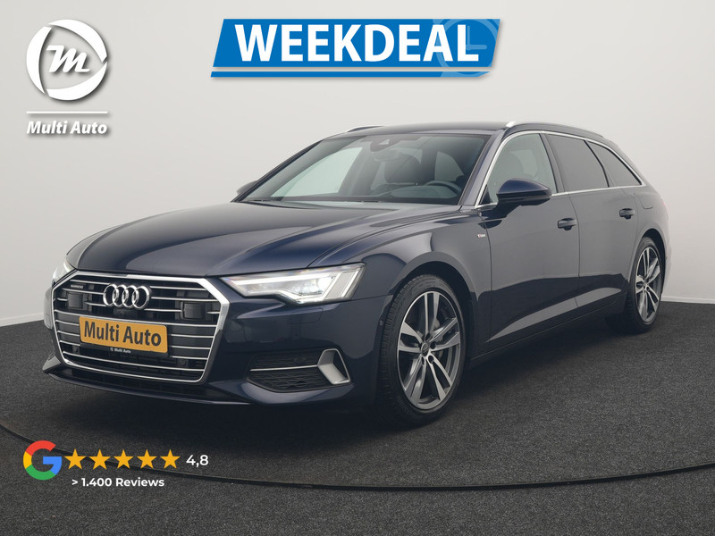 Audi A6 Avant 50 TFSI e Quattro S Line PHEV 300pk Dealer O.H. | Trekhaak Af Fabriek | Adaptive Cruise | Head Up | 360 Camera | Alcantara Sportstoelen Verwarmd | Stuur Verwarmd | Apple Carplay | Navigatie | Virtual | DAB | Plug In Hybrid