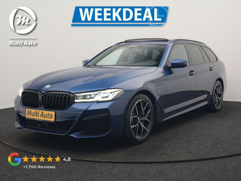 BMW 5-serie Touring 530e M Sport PHEV 293pk Dealer O.H. | Panodak | Adaptive Cruise | 360 Camera | Harman / Kardon | Lederen Comfortzetels Memory & Verwarmd | Adaptive LED | Apple Carplay | Blis | Sfeerverlichting | Navigatie | DAB | Plug In Hybrid |