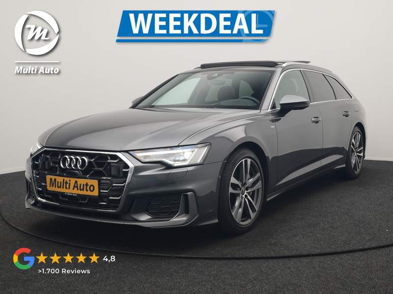 Audi A6 Avant 50 TFSI e quattro S Line PHEV 300pk Dealer O.H | Panodak | Head Up | Adaptive Cruise | Lederen Sportstoelen Memory & Verwarmd | S Sportstuur Verwarmd | Apple Carplay | Blis | Sfeerverlichting | Keyless | Navigatie | Virtual | DAB | 19" L. | Plug In Hybrid |