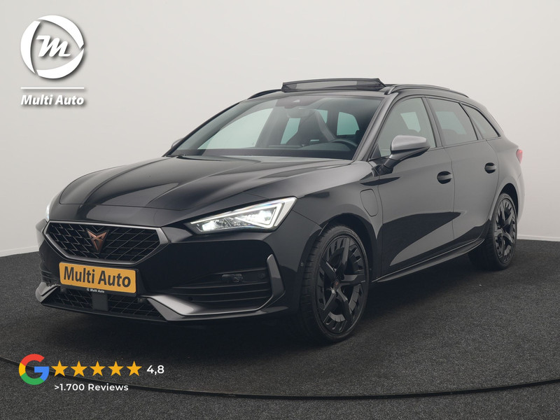 CUPRA Leon Sportstourer 1.4 e-Hybrid VZ Black Edition PHEV 245pk Dealer O.H. | Panodak | Adaptive Cruise | Camera | Lederen Sportstoelen Memory & Verwarmd | Sfeerverlichting | Stuur Verwarmd | Apple Carplay | Keyless | Blis | Navigatie | DAB | Plug In Hybrid |