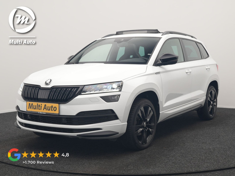 Škoda Karoq 1.5 TSI ACT Sportline DSG 150pk Dealer O.H | Panodak | Adaptive Cruise | Camera | RS Sportstoelen Verwarmd | Blis | Keyless | Apple Carplay | Black Optic | Virtual | Navigatie | DAB | 18"L.M |