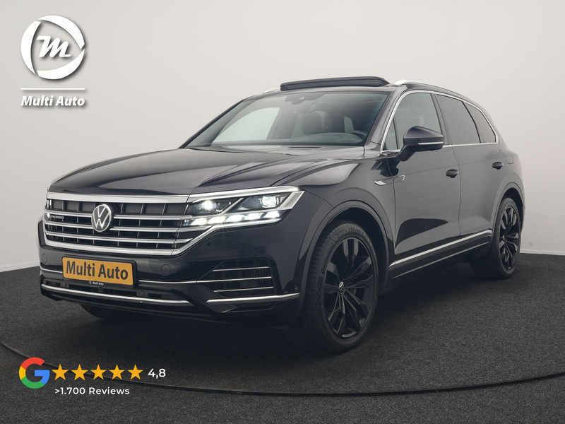 Volkswagen Touareg 3.0 TSi eHybrid 4MOTION PHEV 381pk Dealer O.H | Luchtvering | Trekhaak Af Fabriek | Panodak | Adaptive Cruise | Lederen Sportstoelen Memory & Verwarmd | Keyless | Apple Carplay | Virtual | Navigatie | DAB | 21"L.M | Plug In Hybrid |