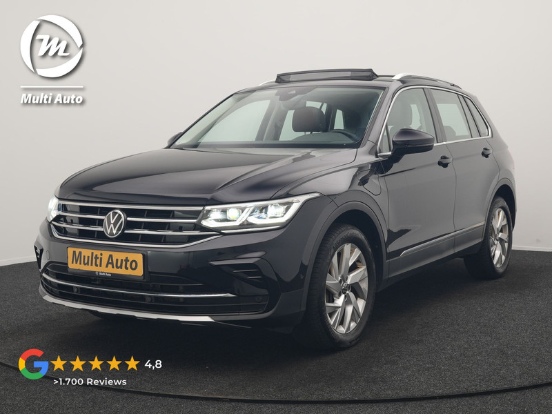 Volkswagen Tiguan 1.4 TSI eHybrid Elegance PHEV 245pk Dealer O.H | Trekhaak Af Fabriek | Panodak | Adaptive Cruise | IQ Light | 360 Camera | Lederen Sportstoelen Memory & Verwarmd | Travel Assist | Apple Carplay | Keyless | Stuurverwarming | BLIS | Virtual | Navigatie | DAB | 18"L.M | Plug In Hybrid |