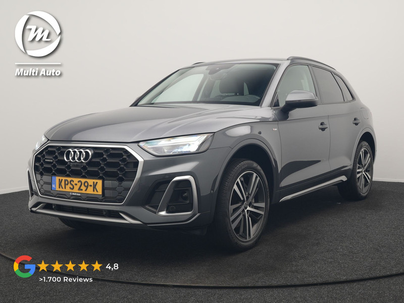 Audi Q5 55 TFSI e S Line PHEV 367pk Dealer O.H. | Trekhaak Af Fabriek | 360 Camera | Alcantara Sportstoelen Verwarmd | Cruise Control | Keyless | Sfeerverlichting | Virtual | Navigatie | DAB | 20"L.M | Plug In Hybrid |