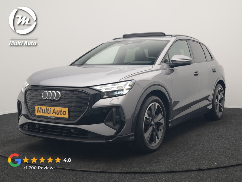 Audi Q4 E-Tron 50 quattro S Line 82 kWh 299pk Dealer O.H | Trekhaak Af Fabriek | Panodak | Adaptive Cruise | Camera | Lederen Sportstoelen Memory & Verwarmd | Matrix LED | BLIS | Keyless | Navigatie | Virtual | DAB | 20"L.M |