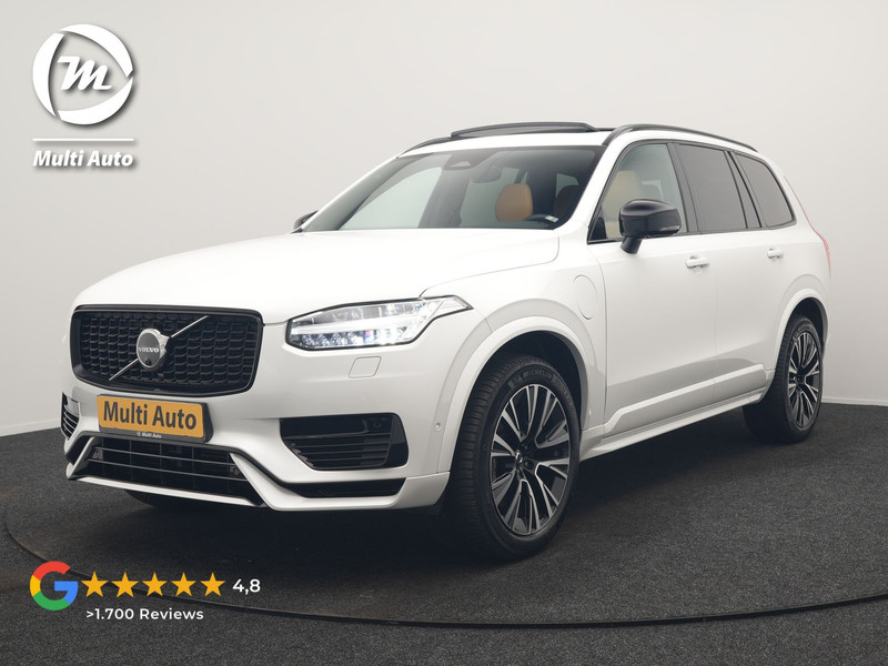 Volvo XC90 T8 AWD Plus Dark 7 Persoons LONG RANGE PHEV 455pk Dealer O.H. | Trekhaak Af Fabriek | Luchtvering | Panodak | Adaptive Cruise | 360 Camera | Harman / Kardon | Lederen Sportstoelen Memory & Ventilatie | Stuur Verwarmd | Keyless | Blis | 20"L.M | Plug In Hybrid |