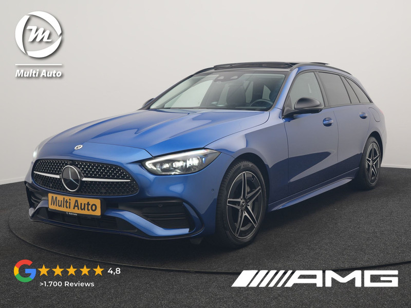 Mercedes-Benz C-klasse Estate 300 e  AMG Line PHEV 313pk Dealer O.H. | Trekhaak Af Fabriek | Panodak | 360 Camera | Head Up | Adaptive Cruise | Digital Light | Alcantara Sportstoelen Memory & Verwarmd | Sfeerverlichting | Apple Carplay | Blis | DAB | Plug In Hybrid |