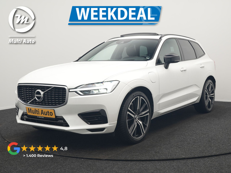 Volvo XC60 Recharge T8 AWD R-Design PHEV 391pk Dealer O.H. | Panodak | Luchtvering | Head Up | Camera | Harman & Kardon | Sportstoelen Memory & Verwarmd | 21"L.M | Apple Carplay | Keyless | Blis | Virtual | Navigatie | DAB | Plug In Hybrid