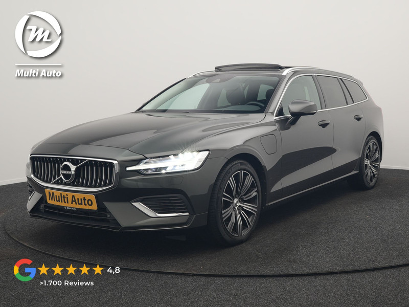 Volvo V60 T6 Recharge AWD Inscription PHEV 340pk | Panodak | Adaptive Cruise | Elektrische achterklep | Camera | Stoelen & Stuur Verwarmd | Keyless | Blis | Apple Carplay | Navigatie | DAB | Virtual | 18"L.M | Plug In Hybrid |