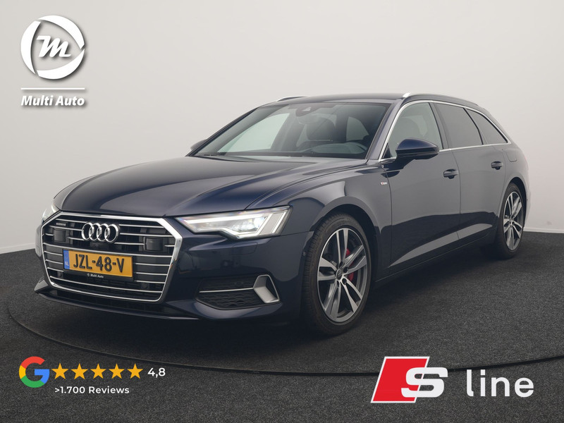 Audi A6 Avant 50 TFSI e Quattro S Line PHEV 300pk SOH: 95,2% Dealer O.H. | Trekhaak Af Fabriek | Adaptive Cruise | Head Up | 360 Camera | Alcantara Sportstoelen Verwarmd | Stuur Verwarmd | Apple Carplay | Navigatie | Virtual | DAB | Plug In Hybrid